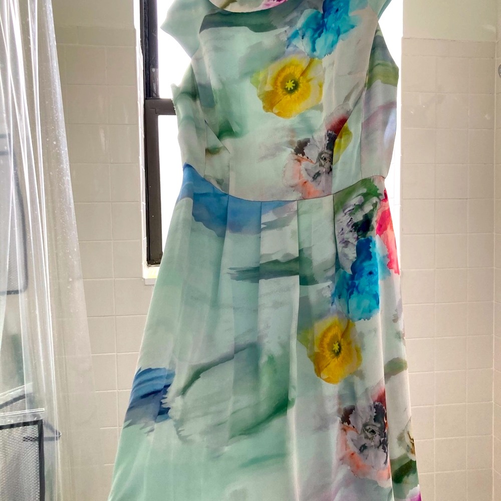 Carmen Carmen Marc Valvo floral satin dress